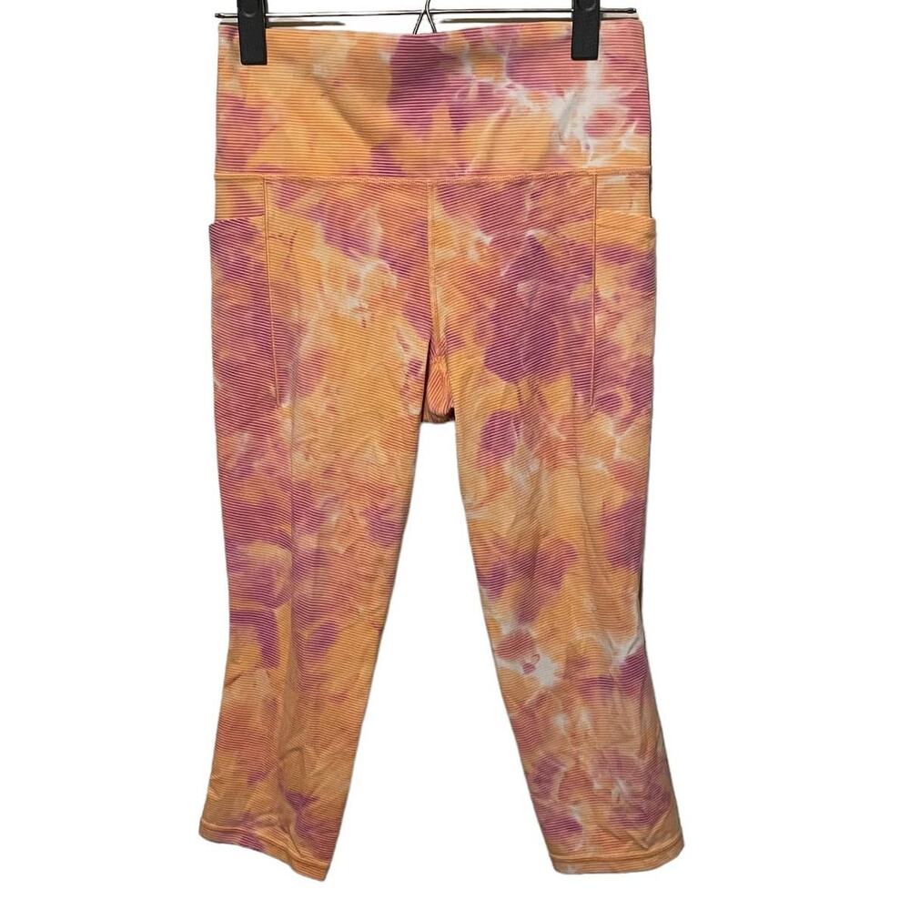Athleta‎ Salutation Stash Pocket II Capri Orange/Pink Size Medium